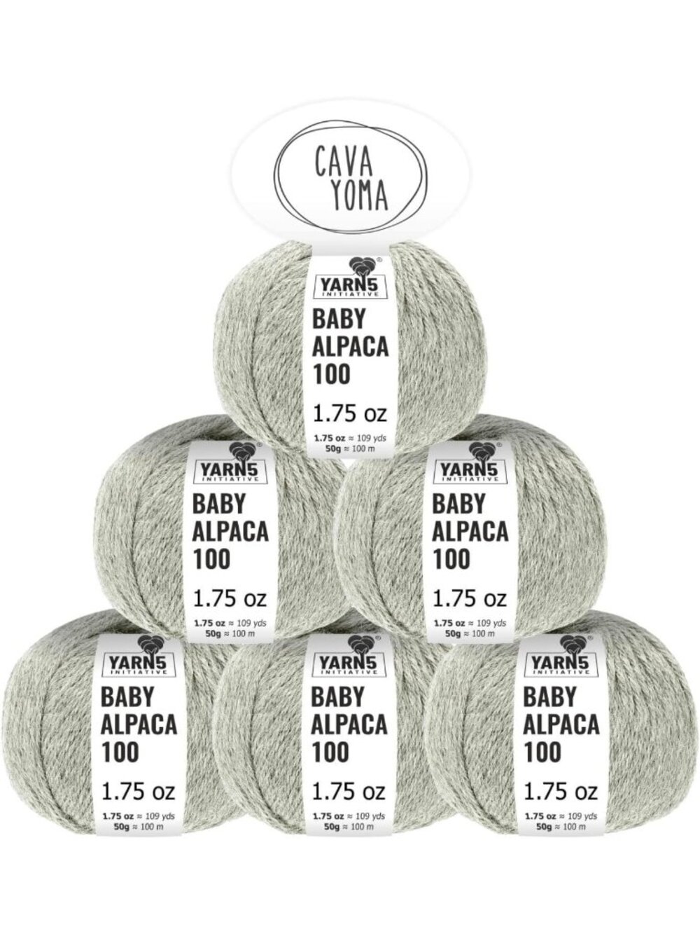 Luxurious 100% Baby Alpaca Yarn Set of 6 Skeins - Itch-Free Light Worsted DK